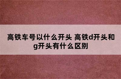 高铁车号以什么开头 高铁d开头和g开头有什么区别